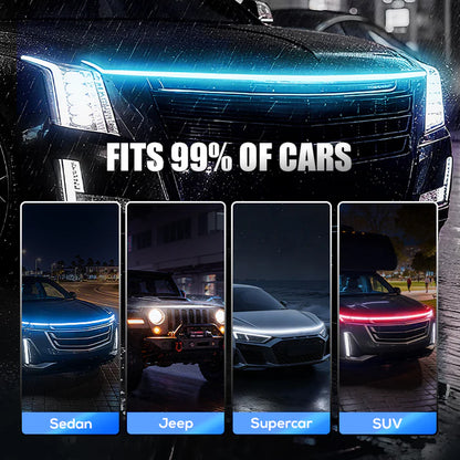 🔥【Dynamic Scan HoodBeam Kit】- 50% OFF! Light up your hood with hypnotic smooth scanning effects! ✨🚗