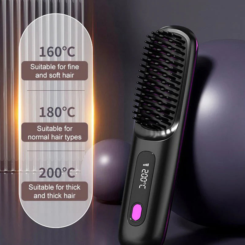 🔥Summer Hot Sale 40% Off🔥Wireless Ceramic Heating Hair Straightening Comb